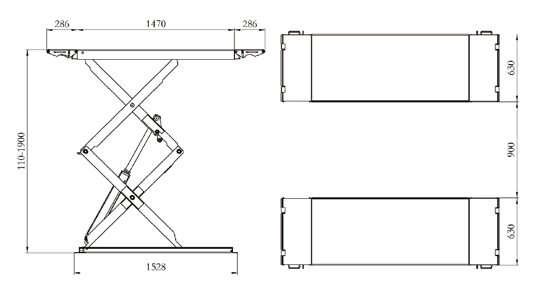 SXJS3519 Low Profile Full Rise Small Scissor Lift