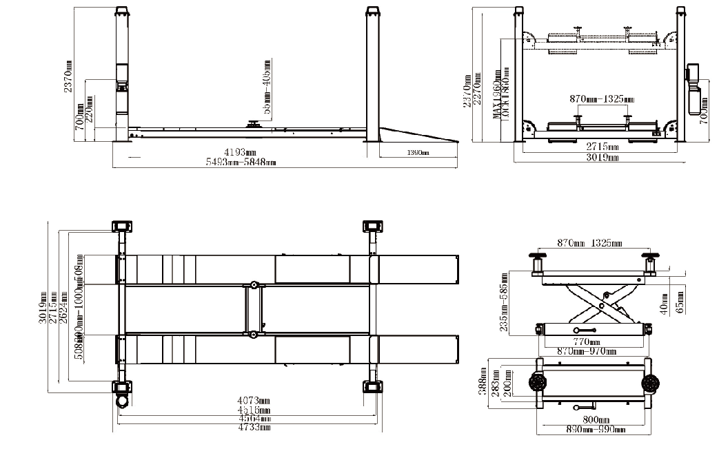 Four-post Lift SXJS4019